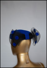 Vintage 1980s Blue Dot Pill Box Hat