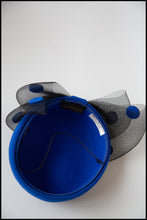 Vintage 1980s Blue Dot Pill Box Hat