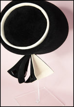 Vintage 1980s Black and White Pill Box Hat