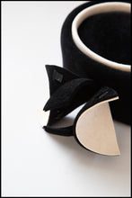 Vintage 1980s Black and White Pill Box Hat