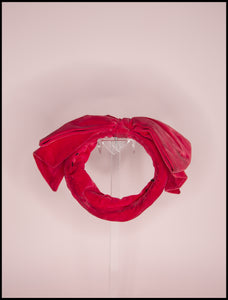 RESERVED Vintage 1950s Pink Velvet Bow Hat