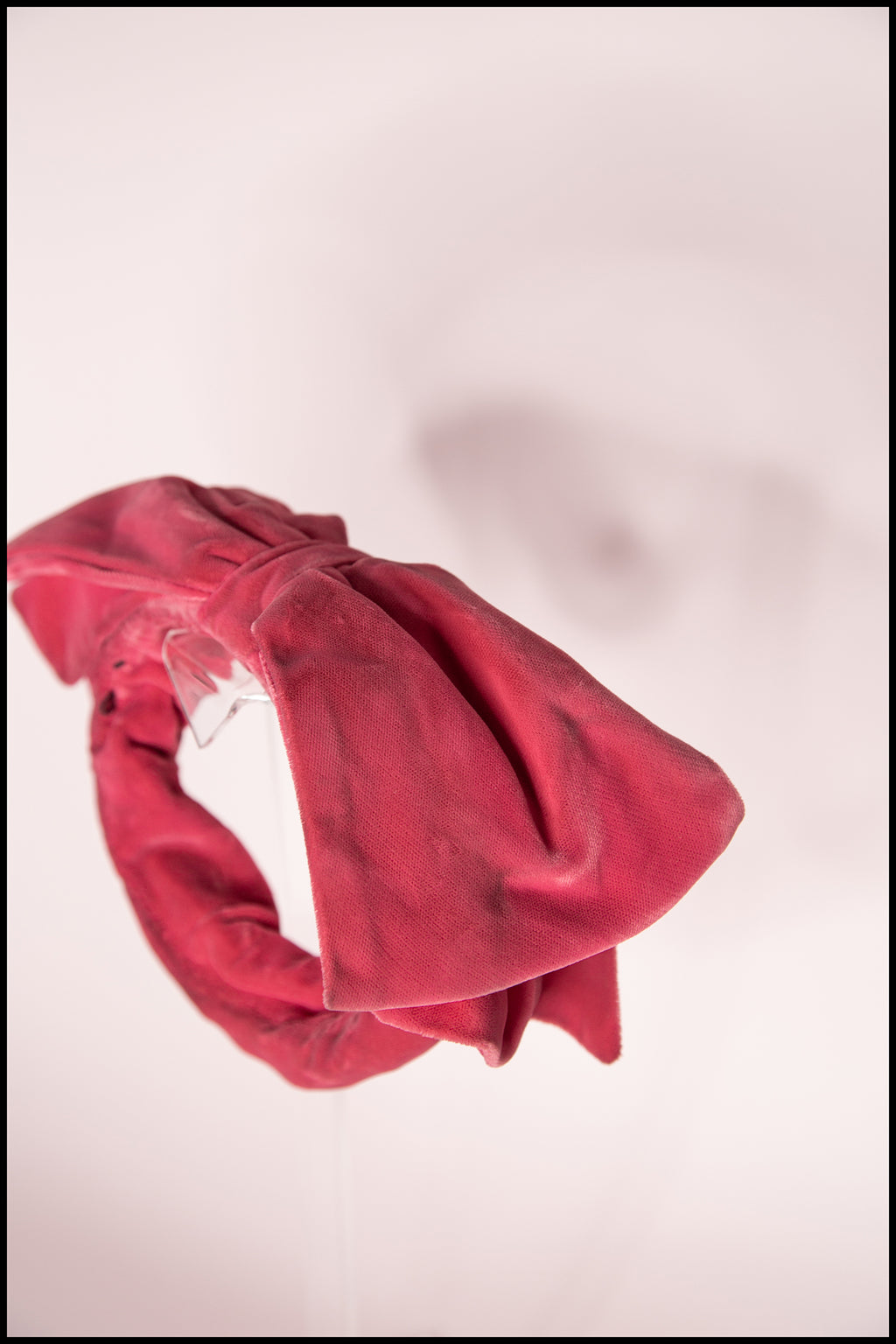 RESERVED Vintage 1950s Pink Velvet Bow Hat