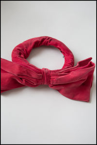 RESERVED Vintage 1950s Pink Velvet Bow Hat