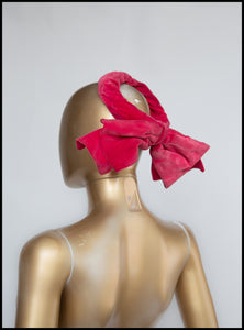 RESERVED Vintage 1950s Pink Velvet Bow Hat
