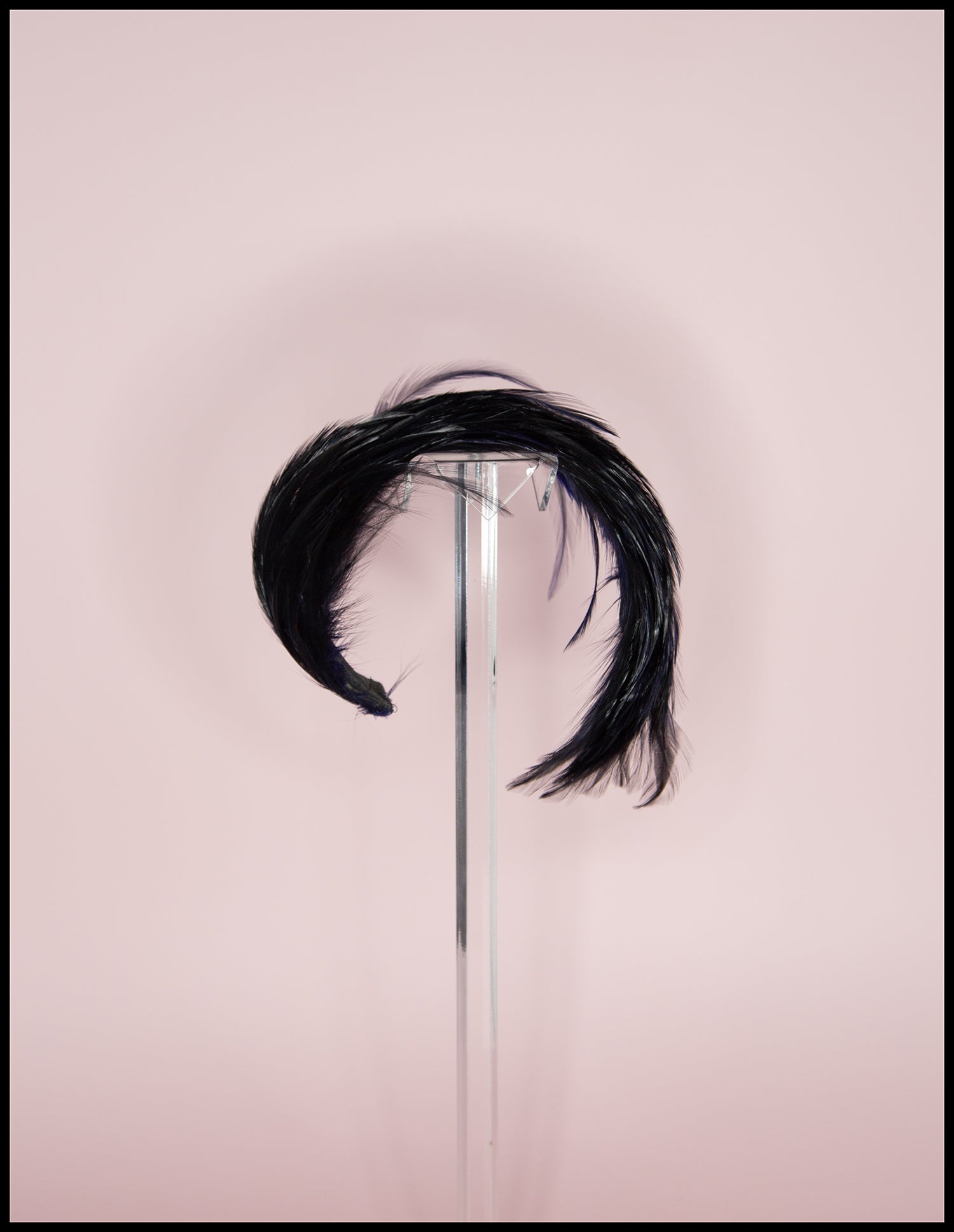 Vintage 1950s Navy Blue Feather Hairband