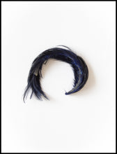 Vintage 1950s Navy Blue Feather Hairband