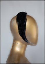 Vintage 1950s Navy Blue Feather Hairband