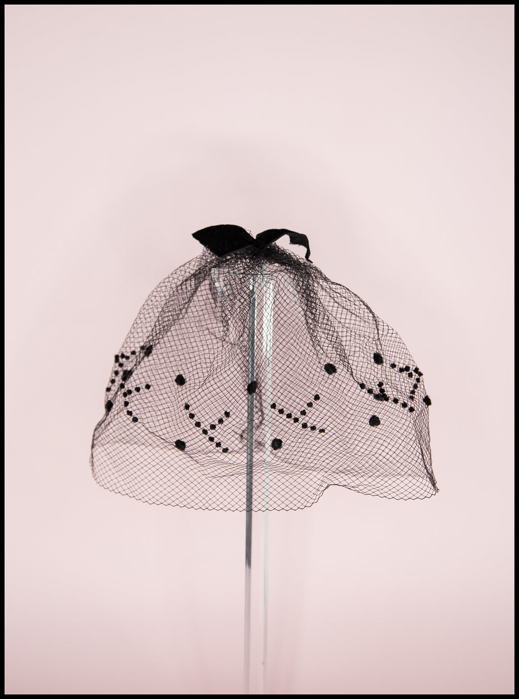 Vintage 1950s Black Dotty Veil