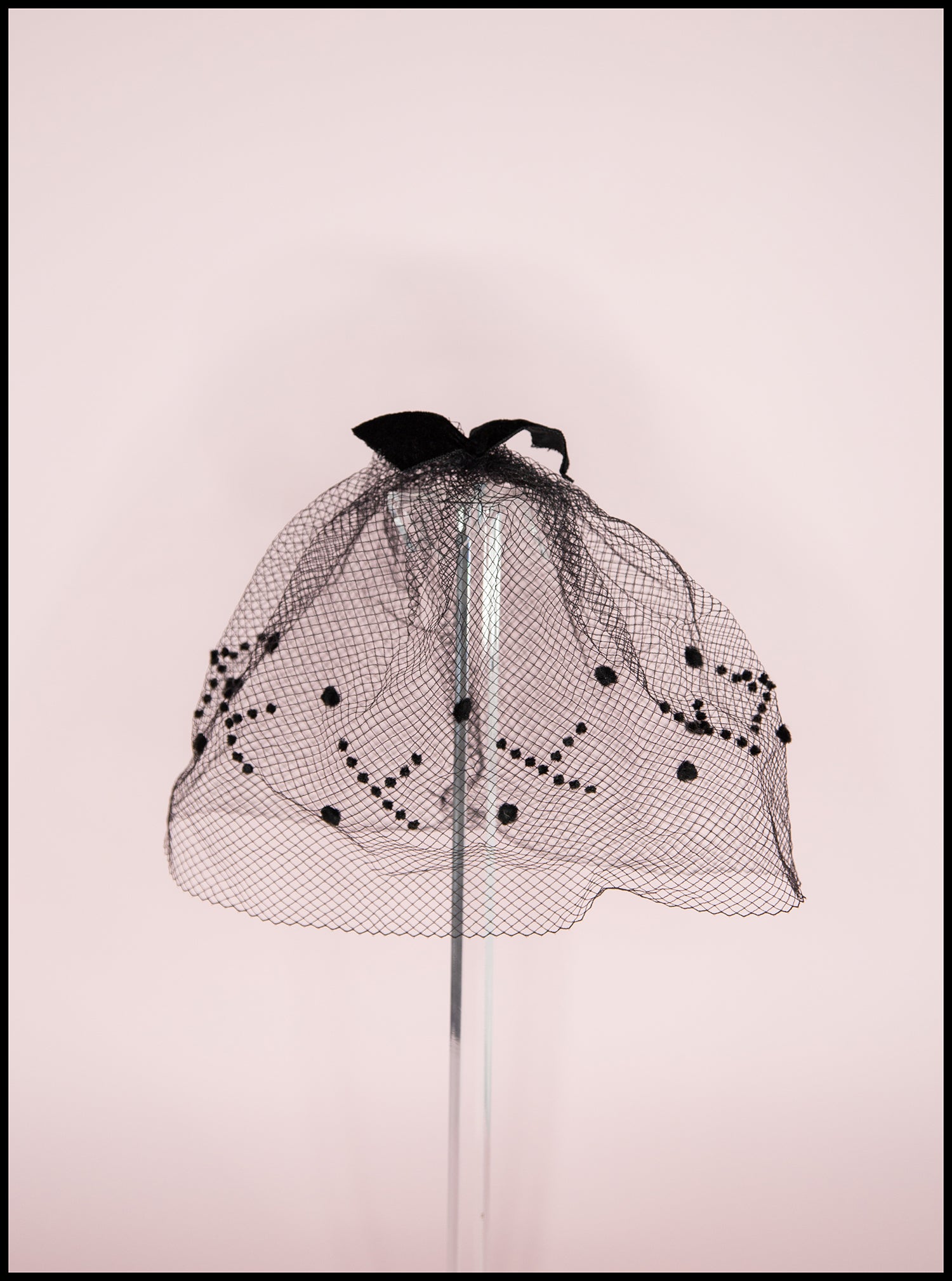 Vintage 1950s Black Dotty Veil