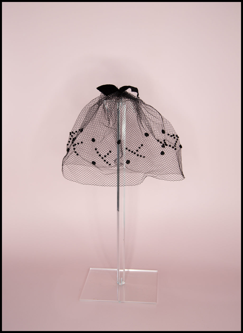 Vintage 1950s Black Dotty Veil