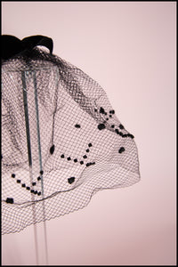 Vintage 1950s Black Dotty Veil