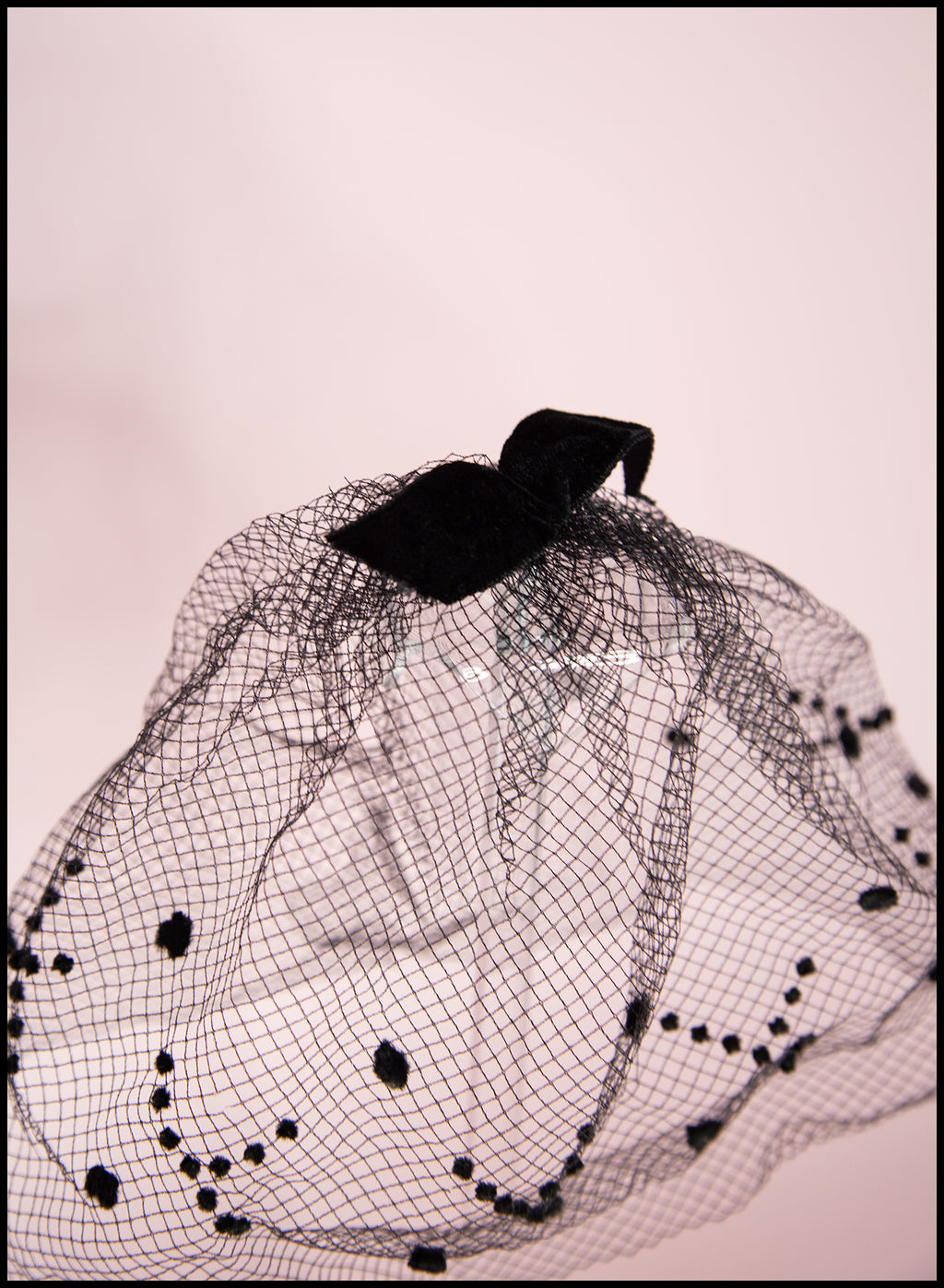 Vintage 1950s Black Dotty Veil