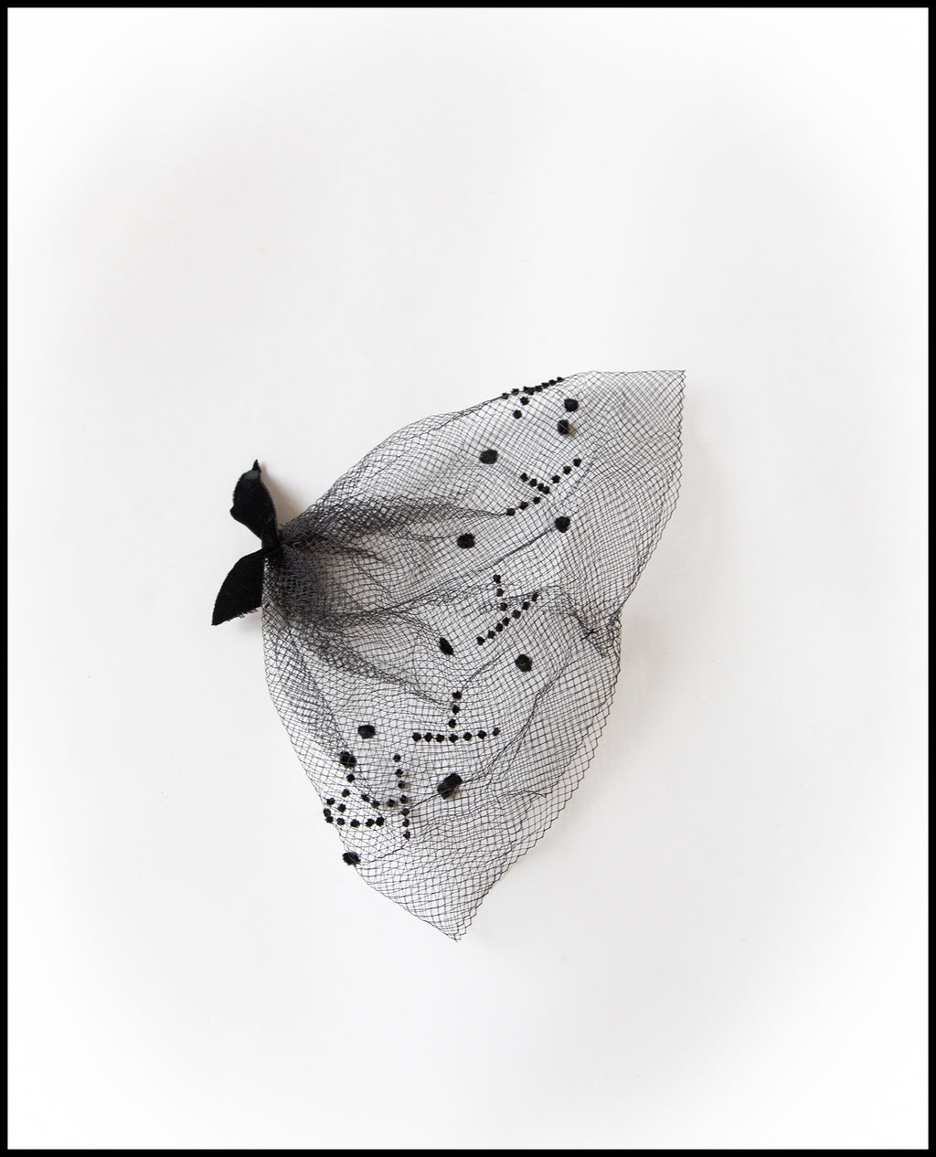 Vintage 1950s Black Dotty Veil
