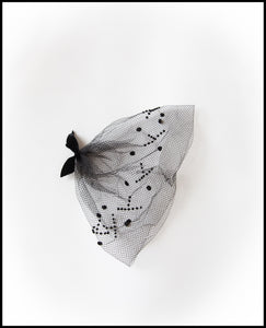 Vintage 1950s Black Dotty Veil