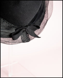 Vintage 1940s Black New Look Hat