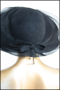 Vintage 1940s Black New Look Hat