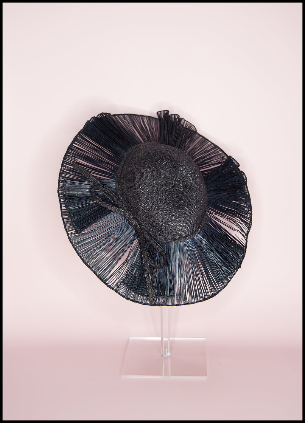 Vintage 1940s Navy Straw Hat (As Is)