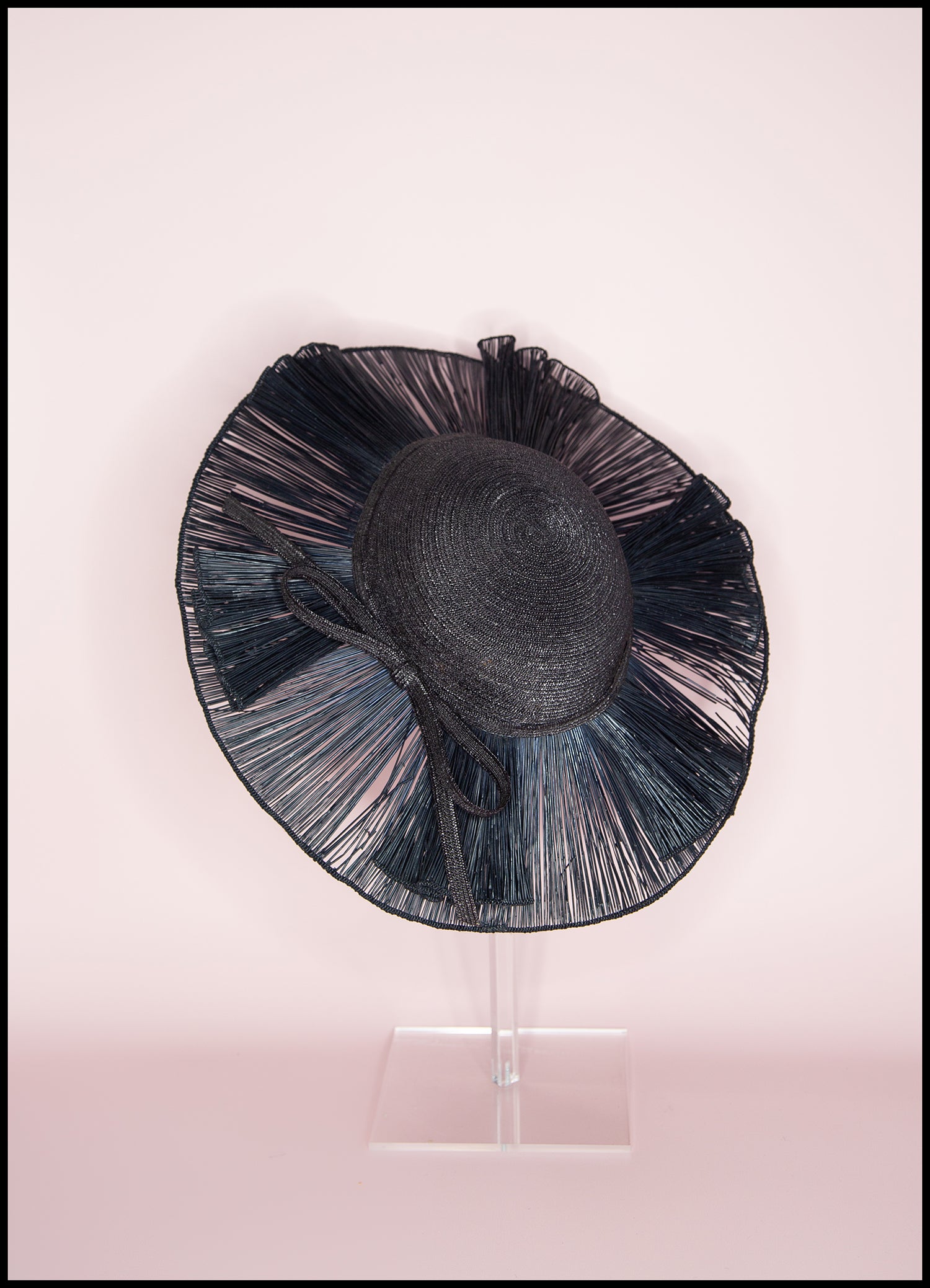 Vintage 1940s Navy Straw Hat (As Is)