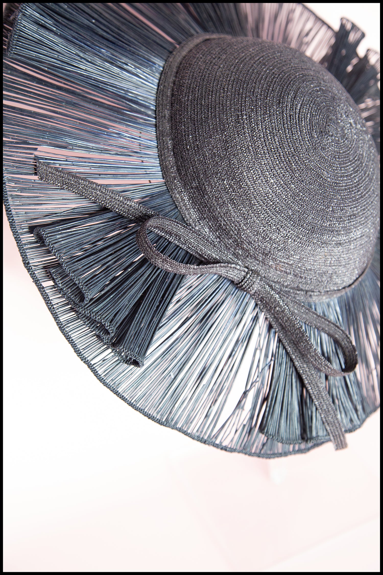 Vintage 1940s Navy Straw Hat (As Is)