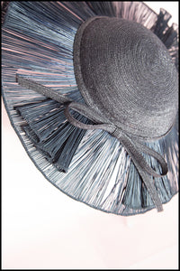 Vintage 1940s Navy Straw Hat (As Is)