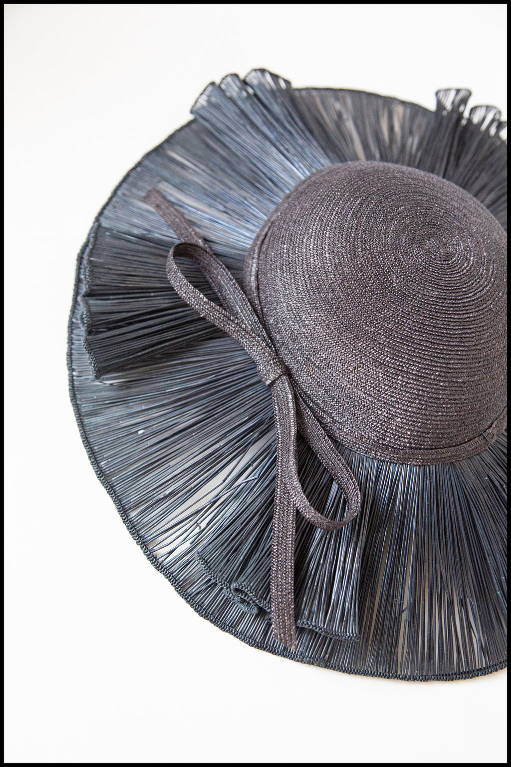 Vintage 1940s Navy Straw Hat (As Is)