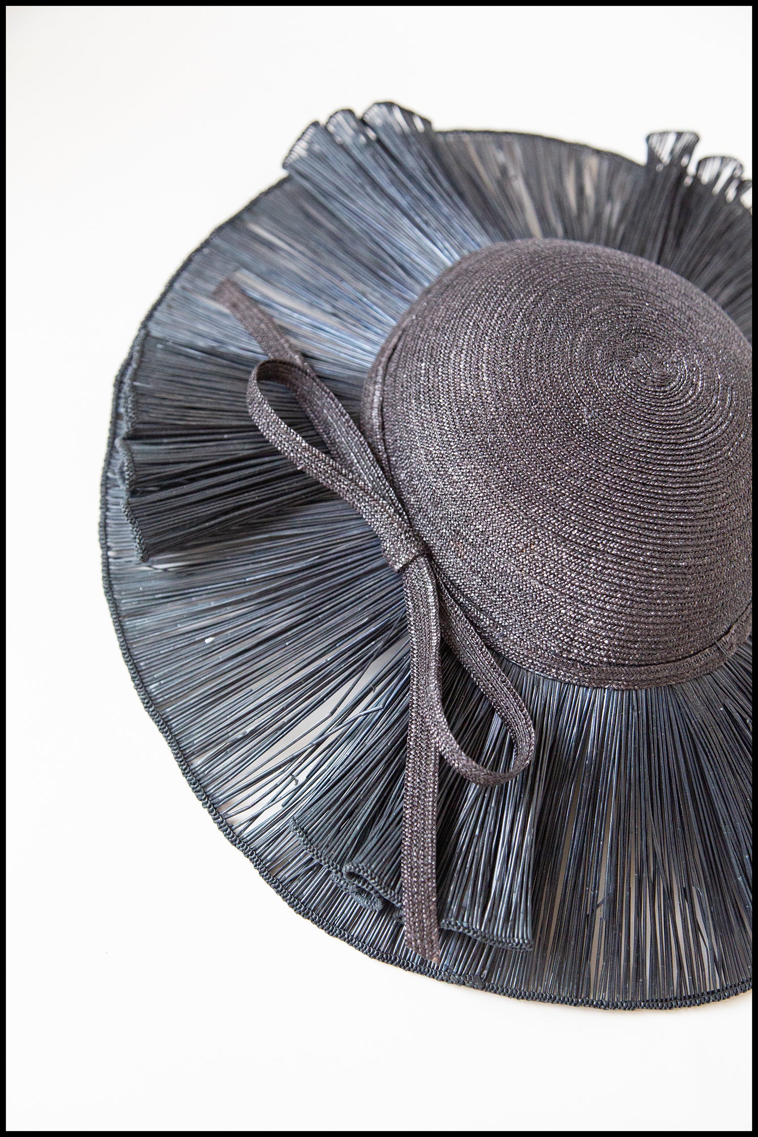 Vintage 1940s Navy Straw Hat (As Is)