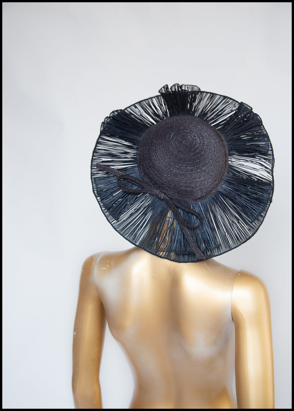 Vintage 1940s Navy Straw Hat (As Is)