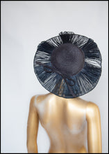 Vintage 1940s Navy Straw Hat (As Is)