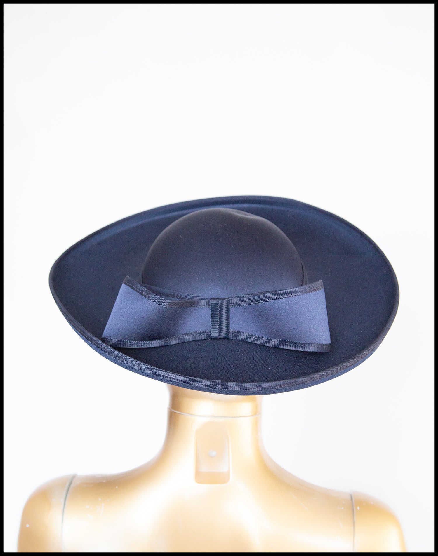 Vintage 1980s Navy Wide Brimmed Hat