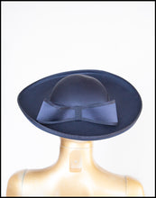 Vintage 1980s Navy Wide Brimmed Hat