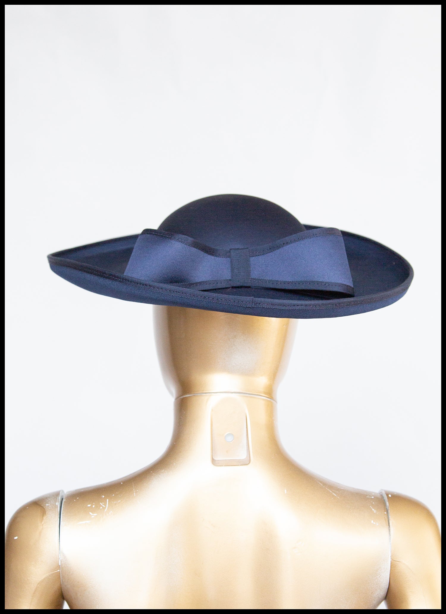 Vintage 1980s Navy Wide Brimmed Hat