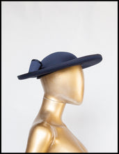 Vintage 1980s Navy Wide Brimmed Hat