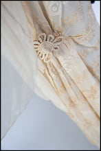 Vintage 1920s Cream Silk Chiffon Embroidered Dress