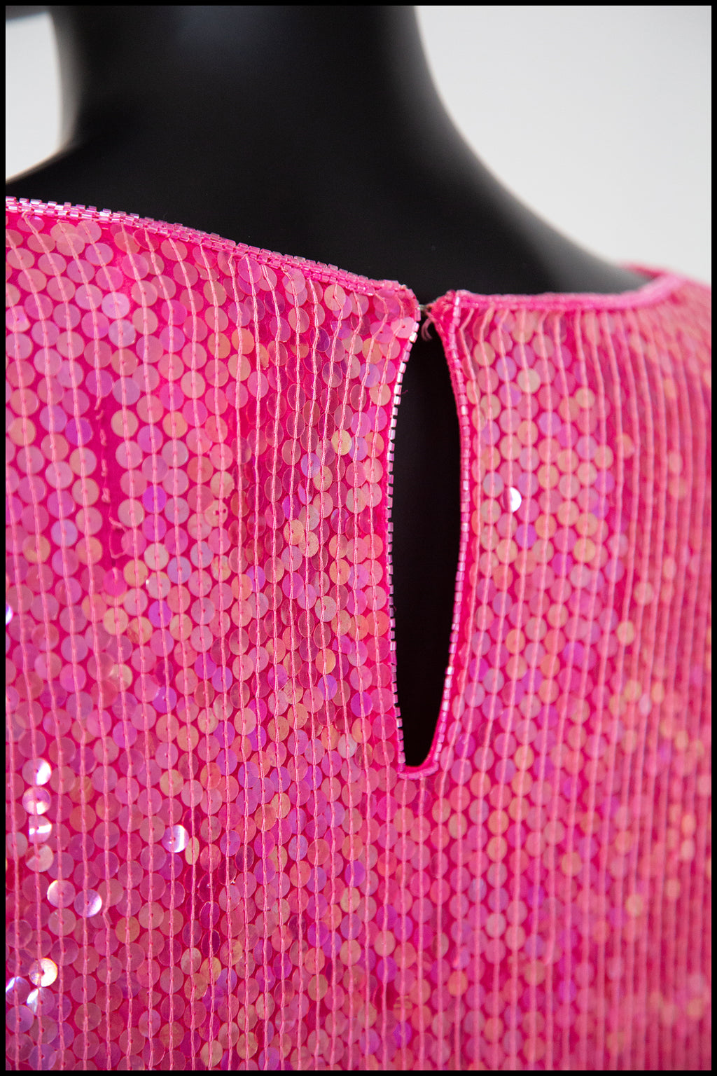 Vintage 1980s Pink Silk Sequin Top