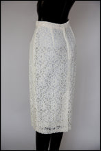 Vintage 1980s Ivory Lace Pencil Skirt