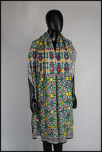 Vintage 1970s Indian Phulkari Multi Embroidered Wool Wrap