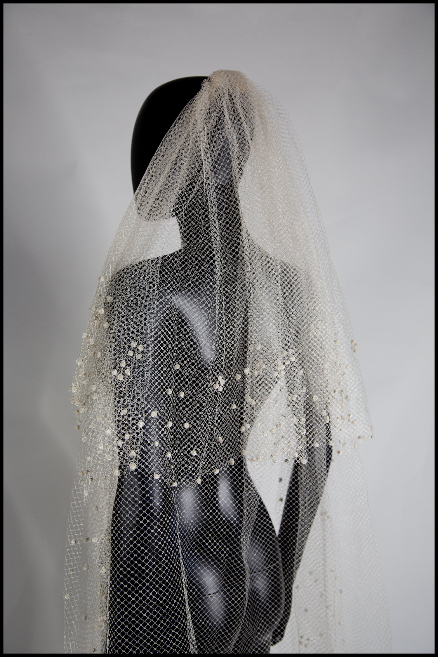 Vintage 1930s Velvet Dot Wedding Veil