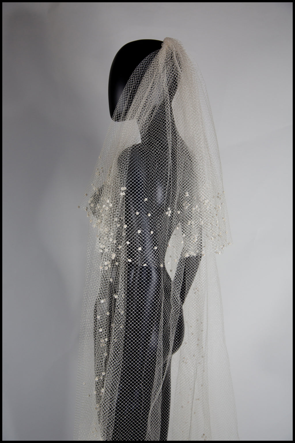 Vintage 1930s Velvet Dot Wedding Veil