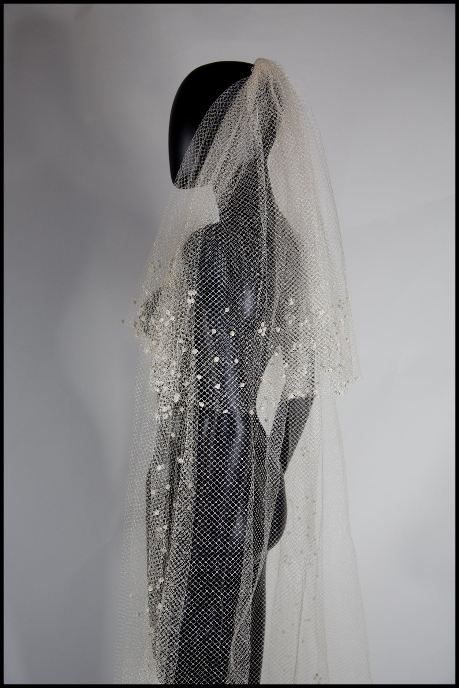 Vintage 1930s Velvet Dot Wedding Veil