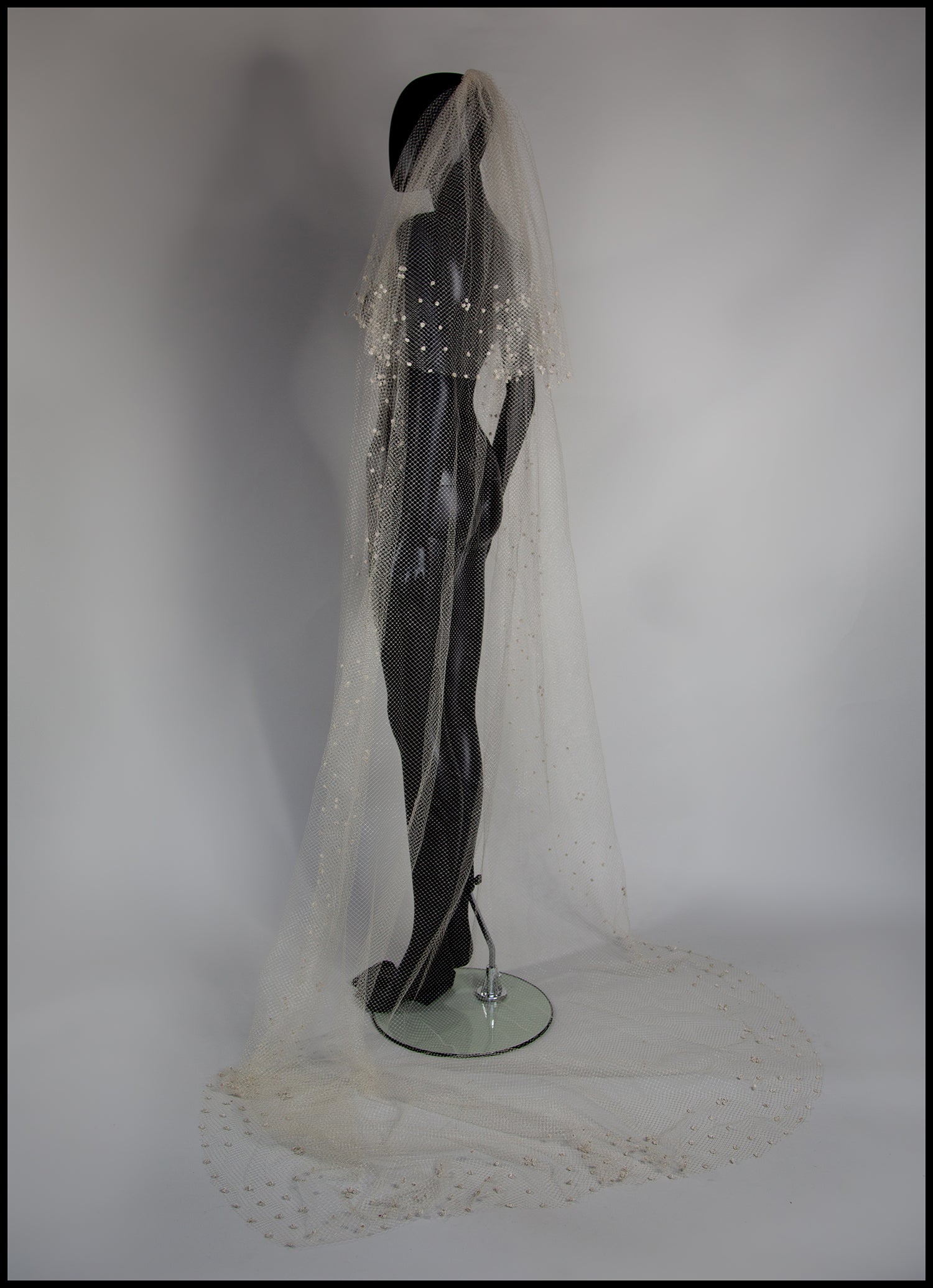 Vintage 1930s Velvet Dot Wedding Veil