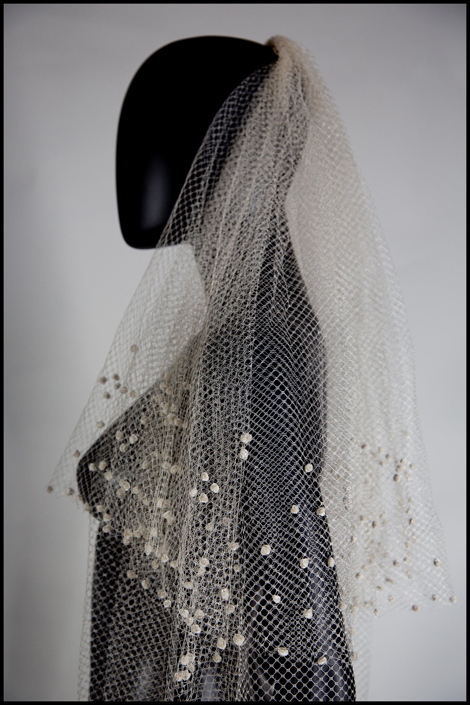 Vintage 1930s Velvet Dot Wedding Veil