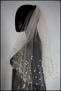Vintage 1930s Velvet Dot Wedding Veil