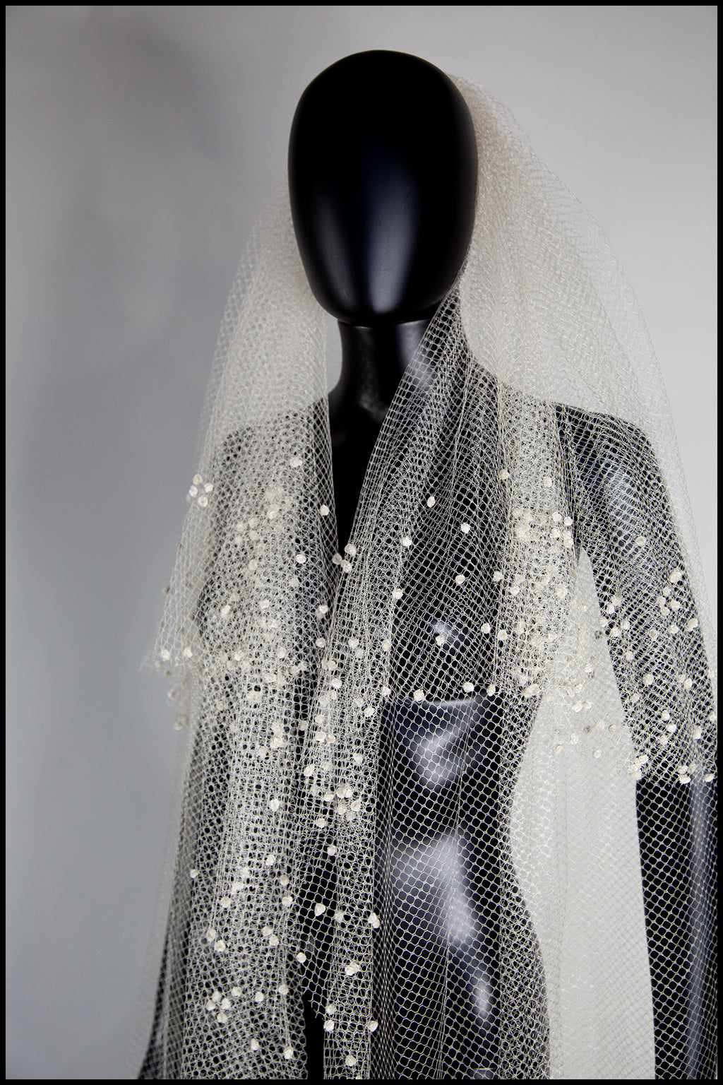 Vintage 1930s Velvet Dot Wedding Veil