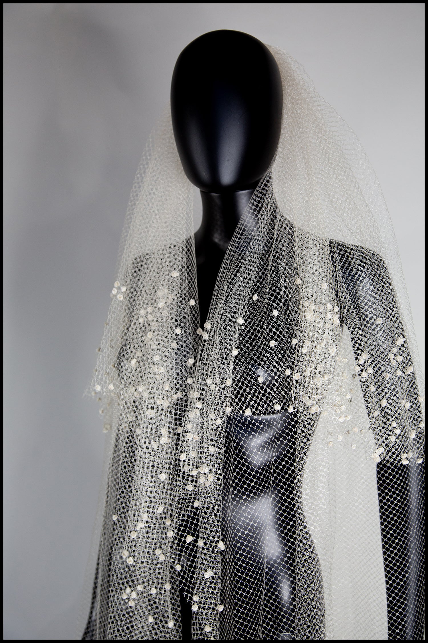 Vintage 1930s Velvet Dot Wedding Veil