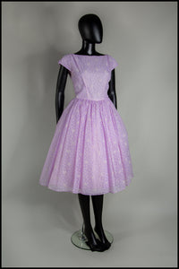 Vintage 1960s Lilac Nylon Party Dress