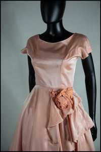 Vintage 1950s Ballet Pink Rose Dress