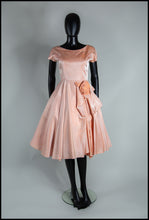 Vintage 1950s Ballet Pink Rose Dress
