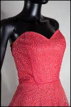 Vintage 1950s Raspberry Silk Tulle Sequin Dress