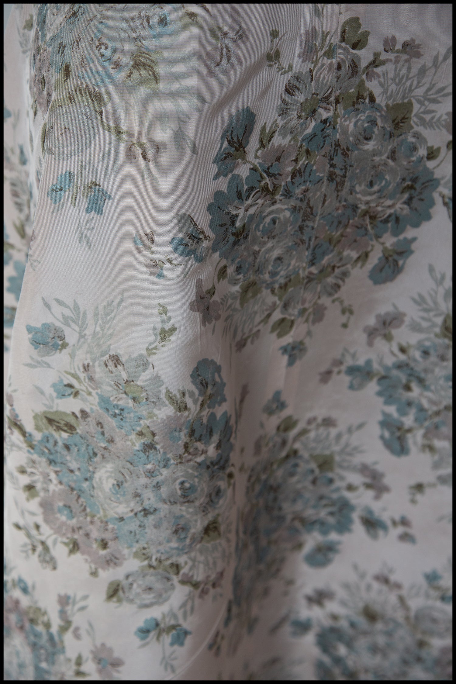 Vintage 1940s Pink Rose Print Gown