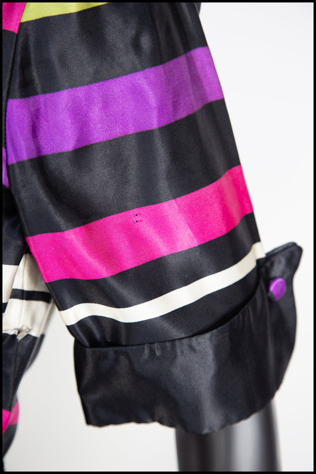 Vintage 1940s Liquorice Stripe Satin Dress